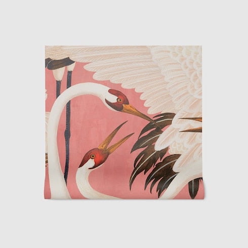 Heron print wallpaper