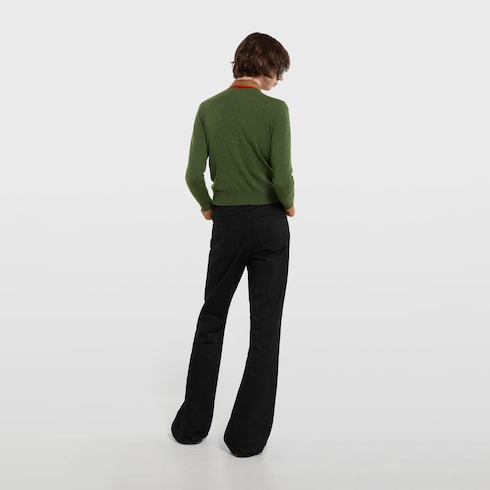 Knit cashmere sweater with ribbon