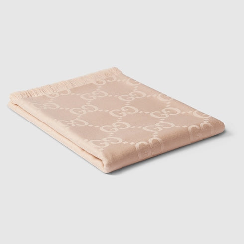 GG wool silk jacquard blanket