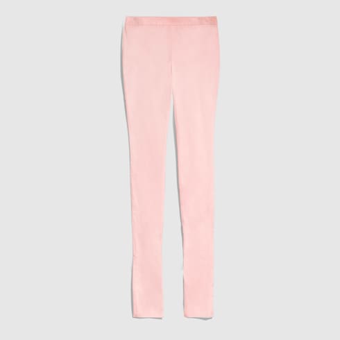 Stretch silk faille leggings