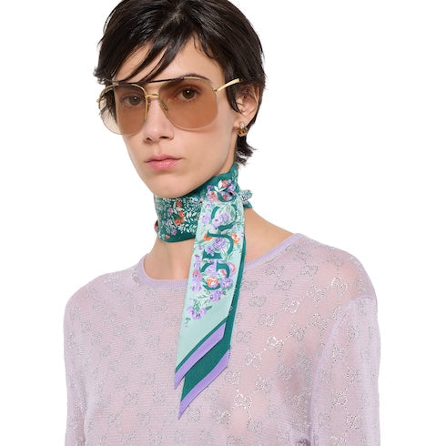 Printed silk twill ribbon