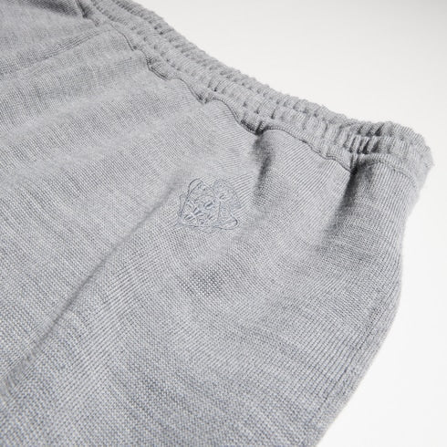 Wool silk leisure pants with embroidery