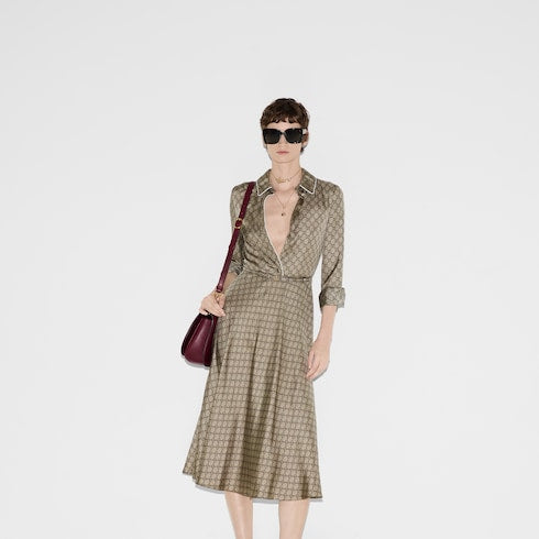 GG silk twill dress