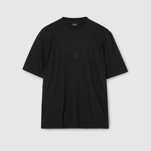 Soft rayon jersey T-shirt with embroidery