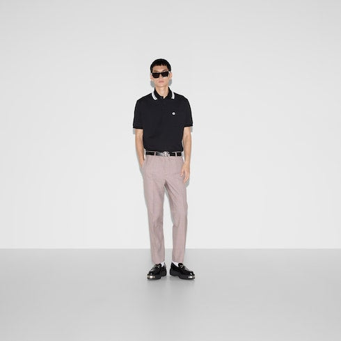 Cotton polo shirt with embroidery