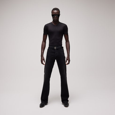 Belt with squared buckle