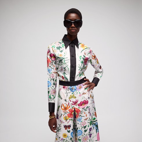 Printed silk shirt