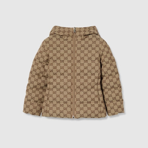 Children's GG canvas padded jacket