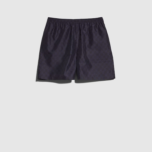 Printed polyester poplin swim shorts
