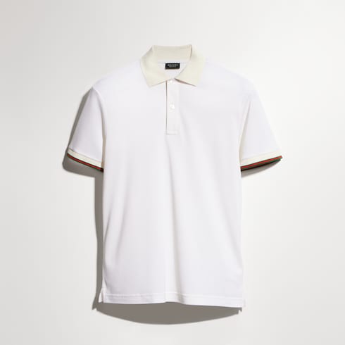 Silk jersey polo shirt with Web