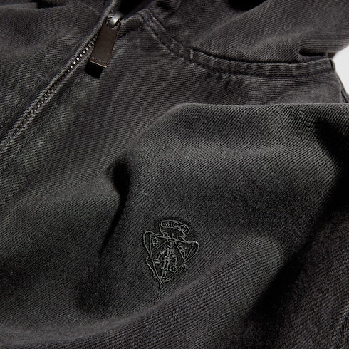 Reversible cotton denim zip jacket