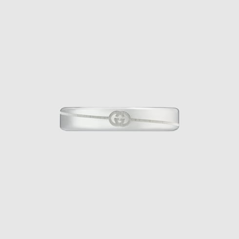 Diagonal Interlocking G thin ring