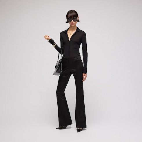 Lightweight viscose crêpe jersey shirt