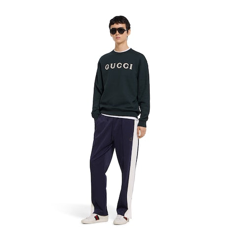 Cotton jersey sweatshirt with embroidery