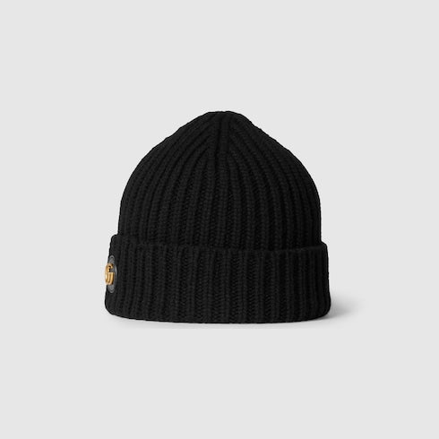 Wool cashmere hat with Double G