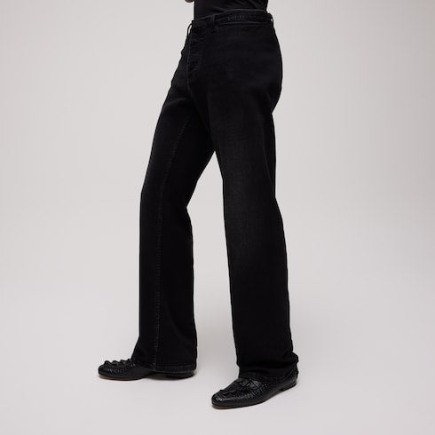Stretch cotton denim pants