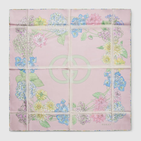 Printed silk twill carré