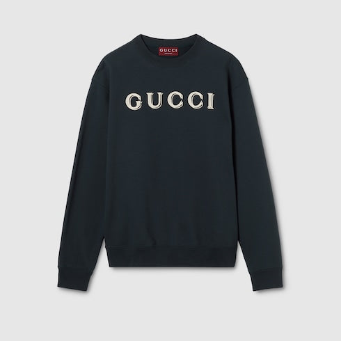 Cotton jersey sweatshirt with embroidery