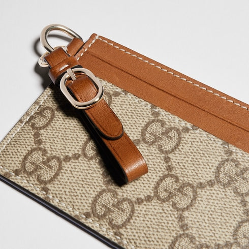 GG Emblem card case with strap