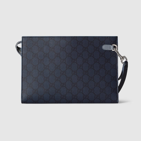 Dusty blue trim medium pouch