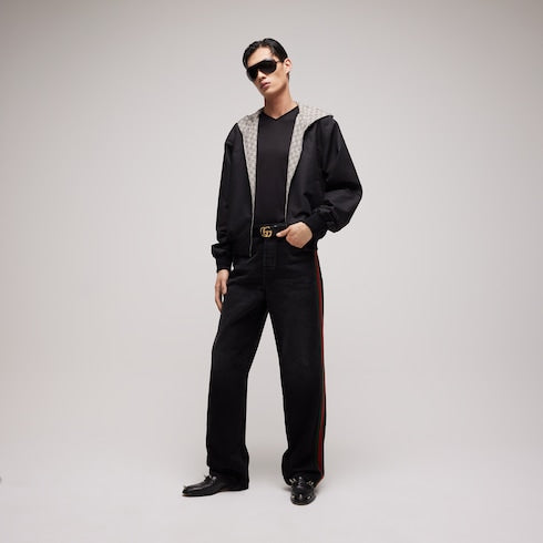 Reversible cotton canvas zip jacket