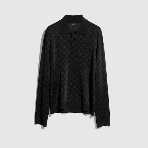 Viscose GG jacquard polo shirt