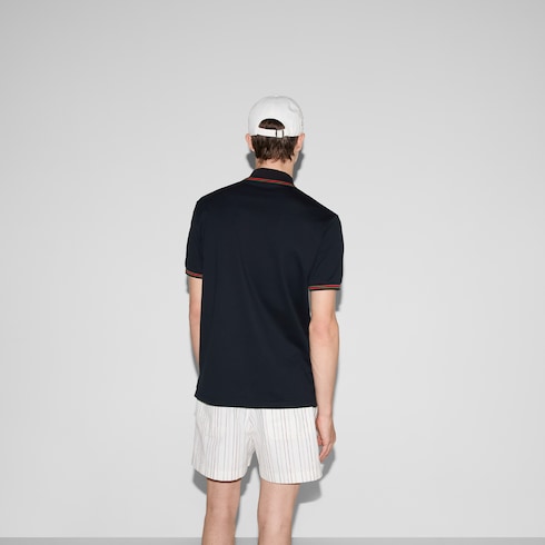 Cotton polo shirt with embroidery