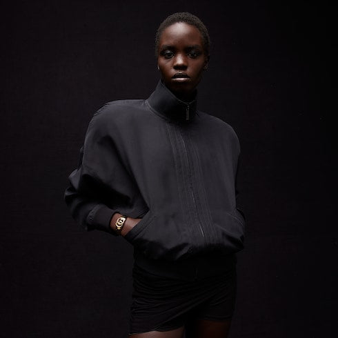 Silk poplin zip jacket