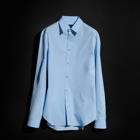 Piece dyed cotton poplin shirt