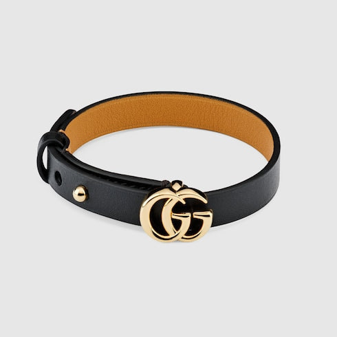 Leather bracelet with Double G
