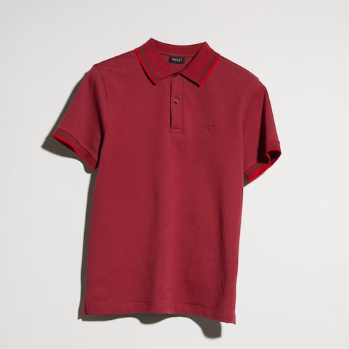 Cotton piquet polo shirt with embroidery