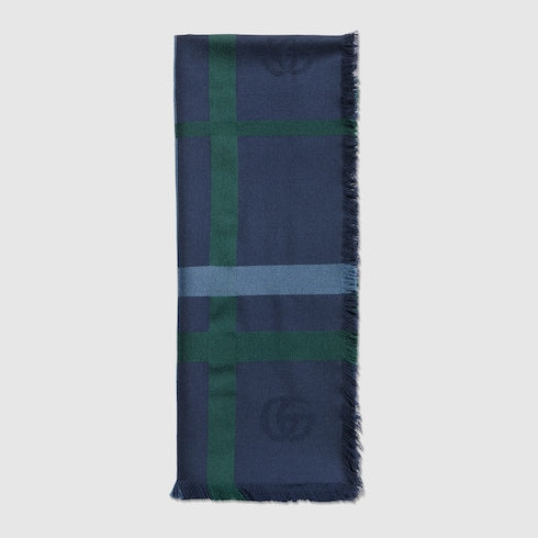 Tartan cashmere jacquard stole