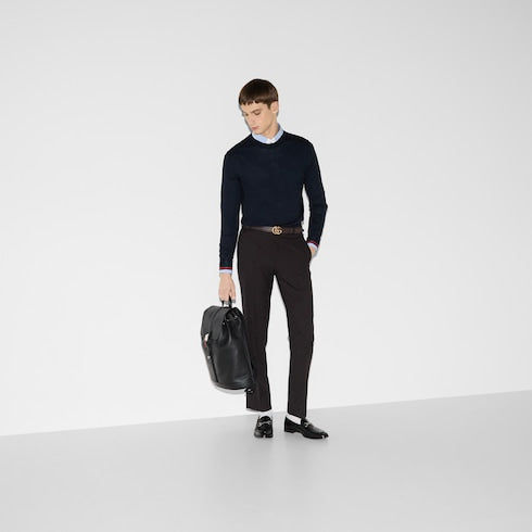Wool knit sweater with Web