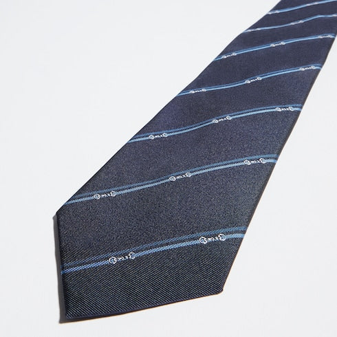 Diagonal Horsebit silk jacquard tie