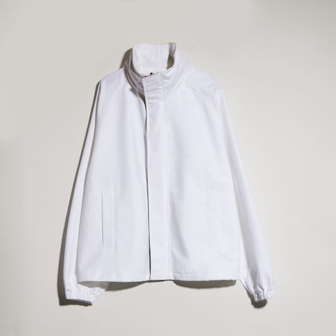 Compact cotton canvas zip jacket