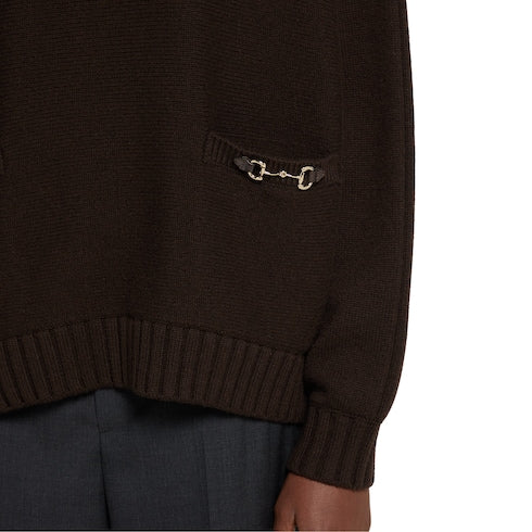 Wool cashmere sweater with Horsebit