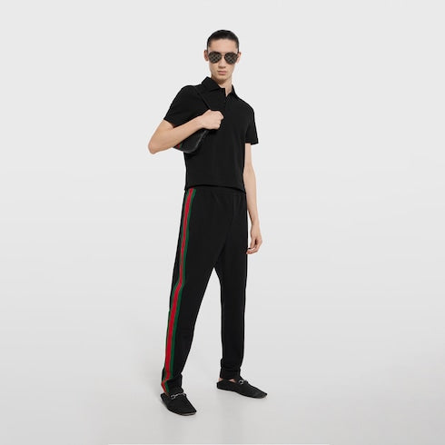 Cotton piquet polo shirt with embroidery