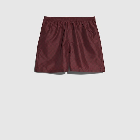 Printed polyester poplin swim shorts