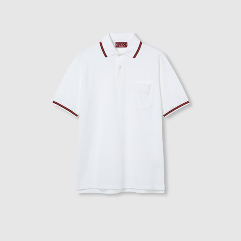 Cotton polo shirt with embroidery