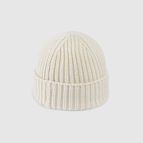 Wool cashmere hat with Double G