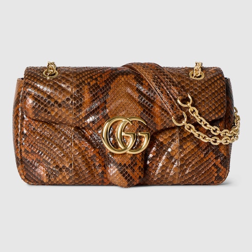 GG Marmont python medium shoulder bag