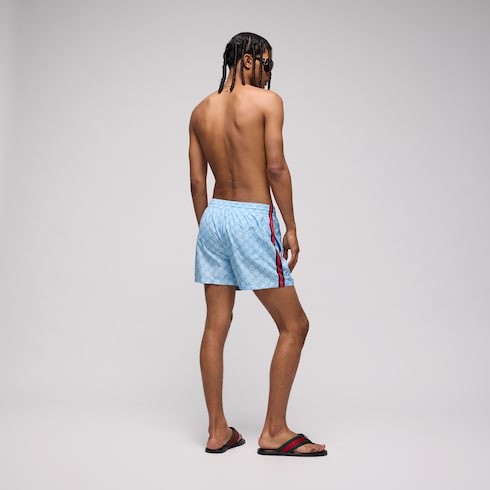 Printed poplin tech swim shorts