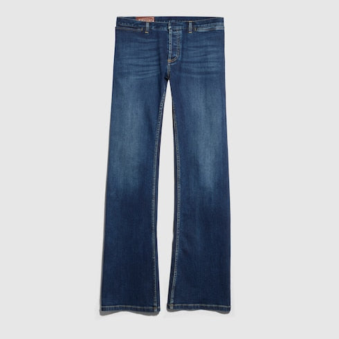 Stretch cotton denim pants