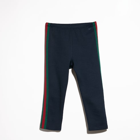 Rib cotton jersey pants with Web