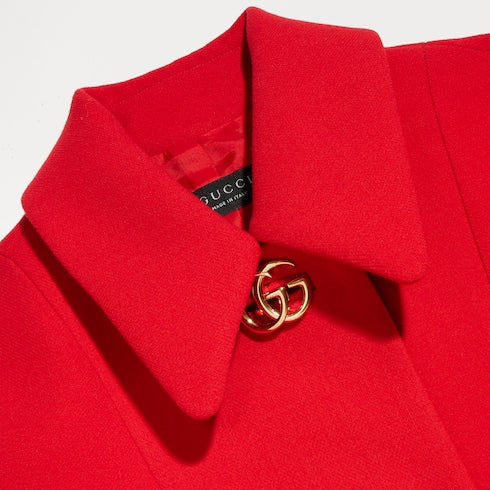 Crêpe wool jacket with Double G button